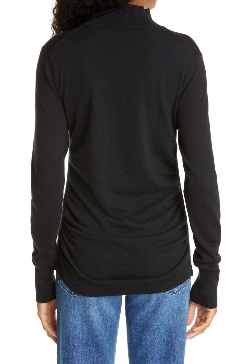 Luxe Silk Blend Turtleneck Sweater, Alternate, color, NOIR