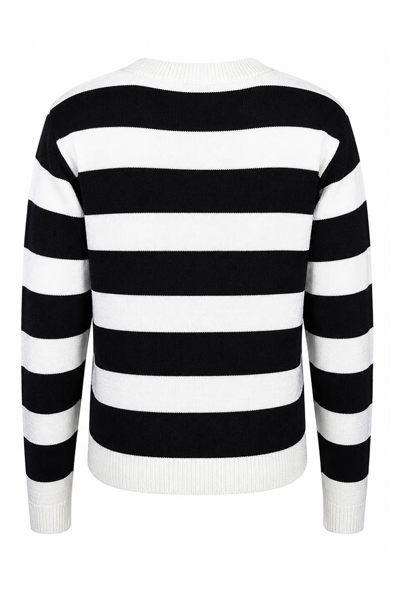 Kids' Sequin Ghost Sweater, Alternate, color, IVORY/ BLACK