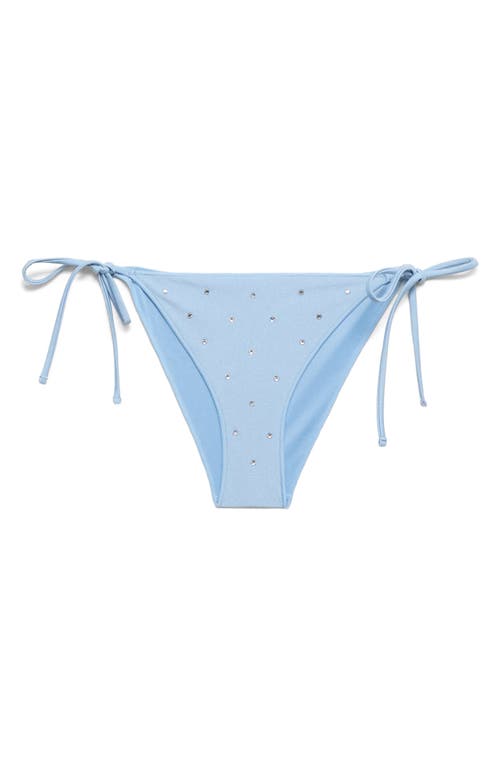 Mango Rhinestone Bikini Bottoms In Blue