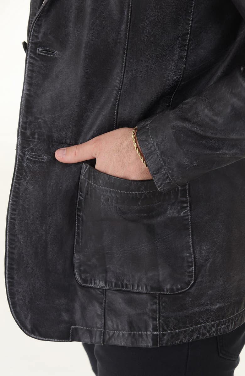 Missani Le Collezioni Lambskin Leather Blazer, Alternate, color, Black