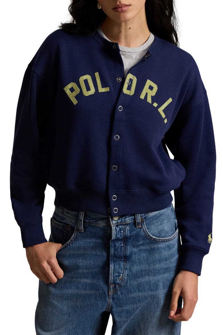 Cotton Blend Cardigan, Main, color, NEWPORT NAVY