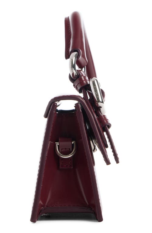 Jacquemus Burgundy Brusched Leather Le Chiquito Long Boucle Handbag In Red
