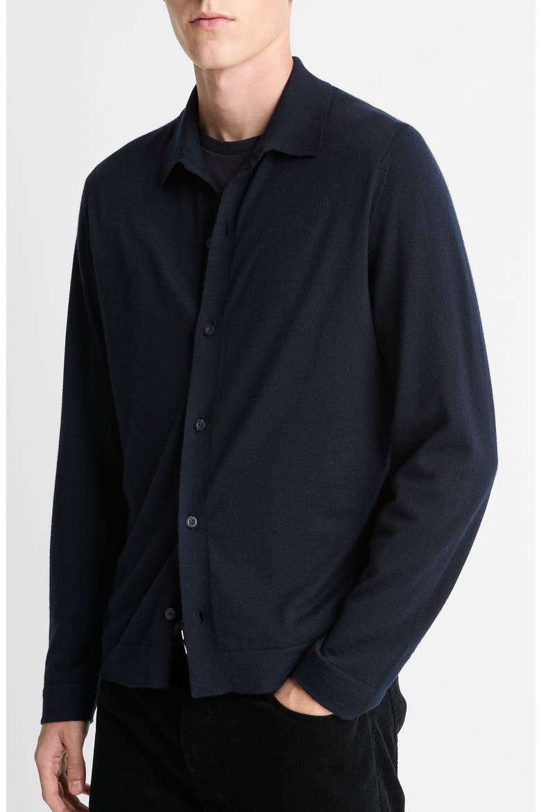 Merino Wool & Cashmere Cardigan, Alternate, color, COASTAL