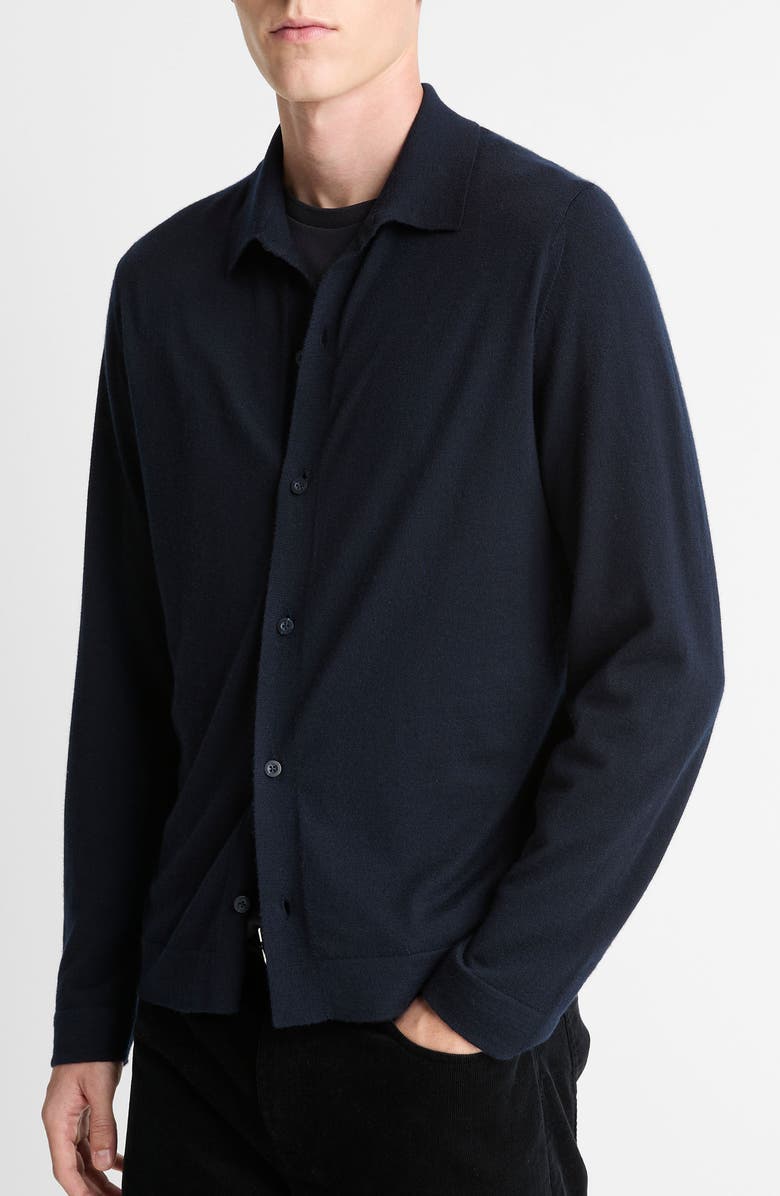 Vince Merino Wool & Cashmere Cardigan, Alternate, color, Coastal