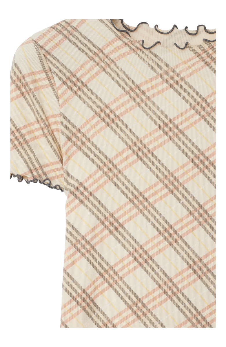 Burberry Check Stretch Cotton T-shirt, Alternate, color, Teacup