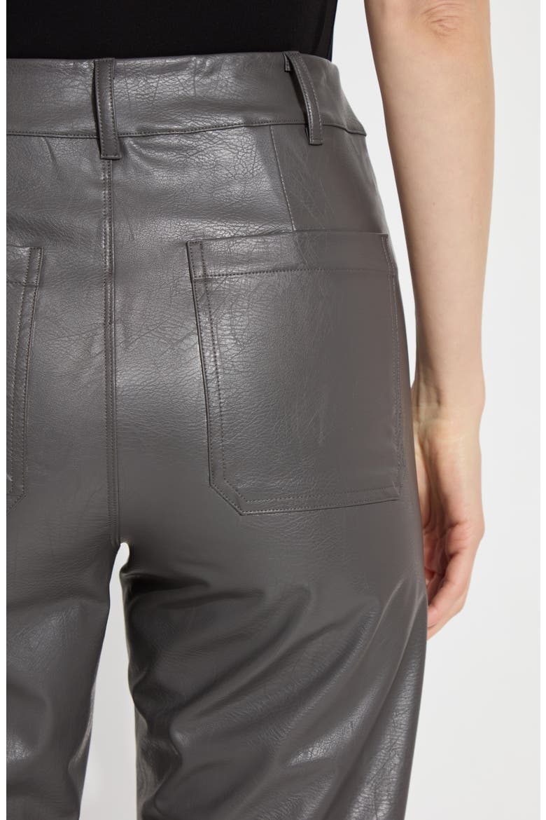 High Waist Faux Leather Wide Leg Pants, Alternate, color, GRAY ASH