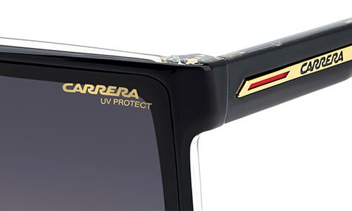 Carrera Eyewear 99mm Oversize Gradient Shield Sunglasses In Black Crystal/dark Grey