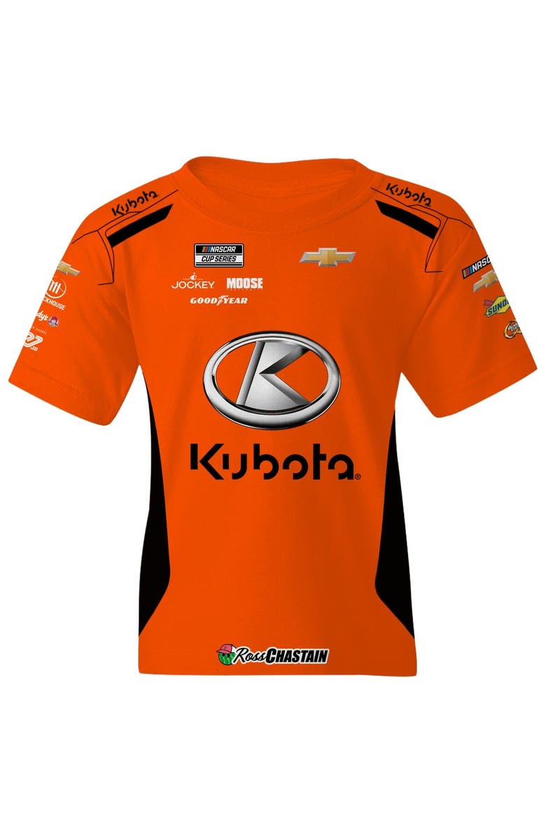 Trackhouse Racing Team Collection Youth Trackhouse Racing Team Collection  Orange Ross Chastain Kubota Uniform T-Shirt, Alternate, color, Orange