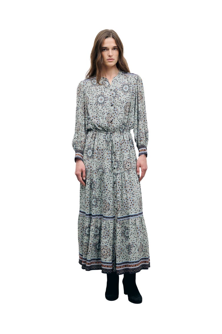 Cyril Long Sleeve V-Neck Maxi Dress, Alternate, color, Sky Blue