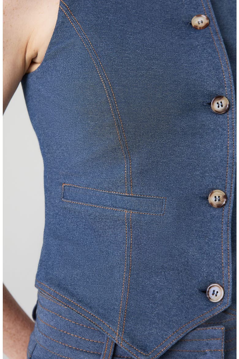 Freya Denim Vest, Alternate, color, INDIGO
