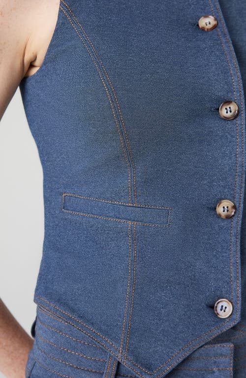 Lk Bennett Freya Denim Vest In Blue