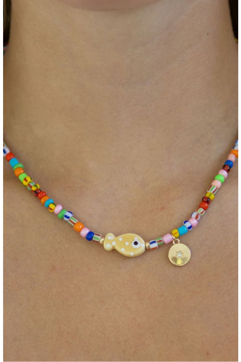 Maui Fish Necklace, Alternate, color, Red
