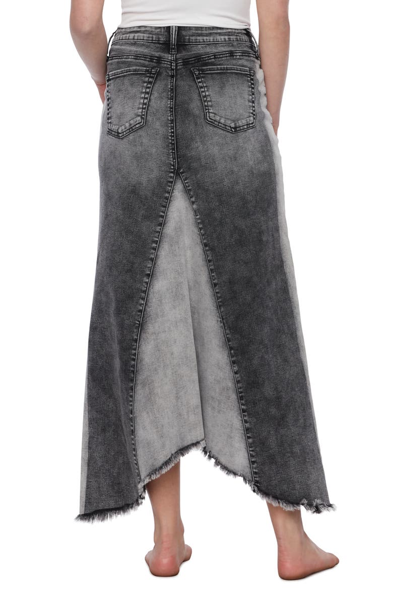 Pieced Denim Skirt, Alternate, color, SPLIT BLACK
