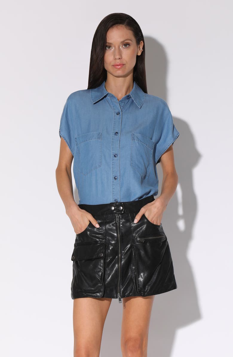 Walter Baker Shirley Leather Miniskirt, Alternate, color,