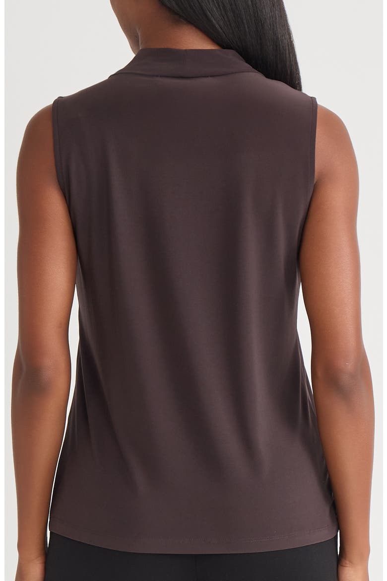 Knot Front Sleeveless Top, Alternate, color, RICH CHOCOLATE