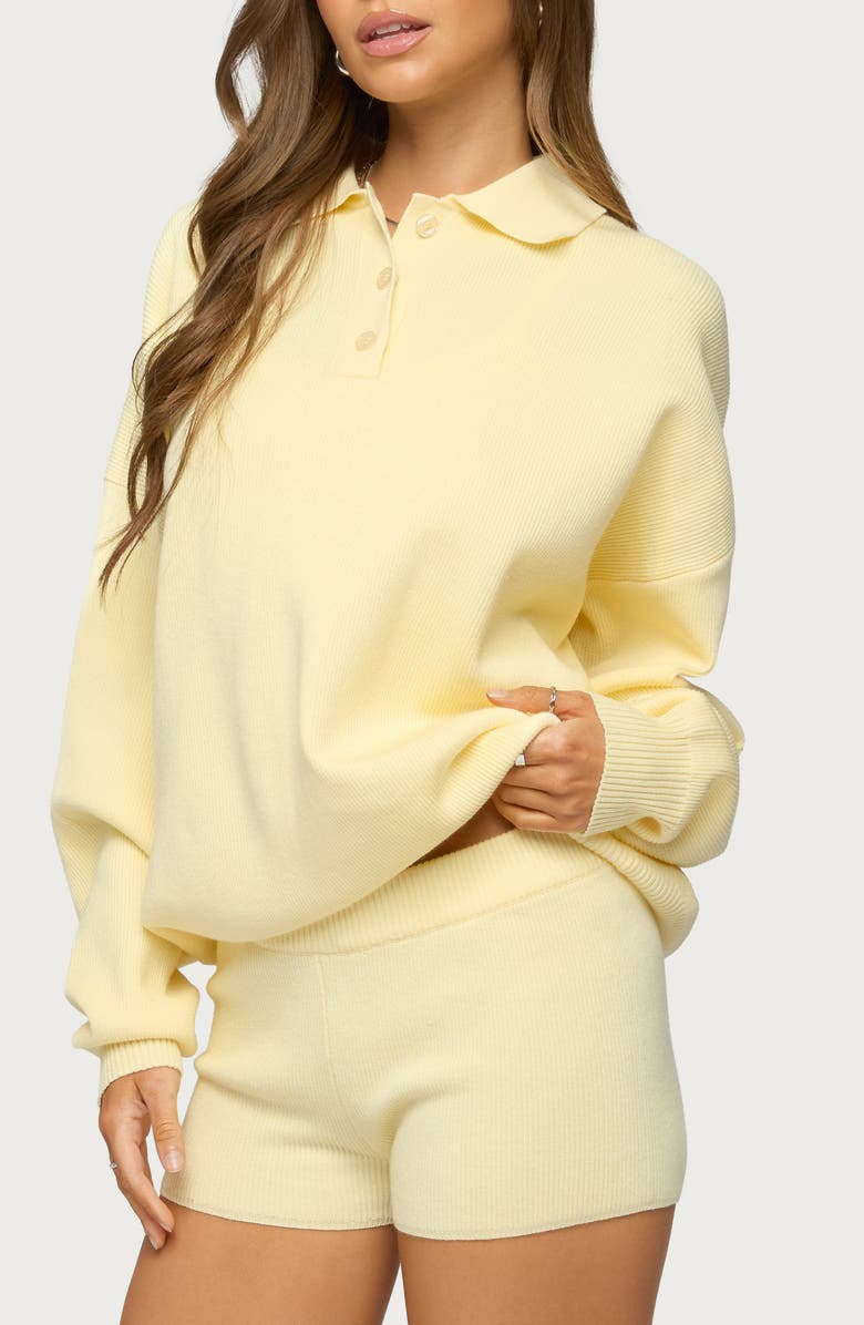 EDIKTED Lorie Oversize Polo Sweater, Alternate, color, 