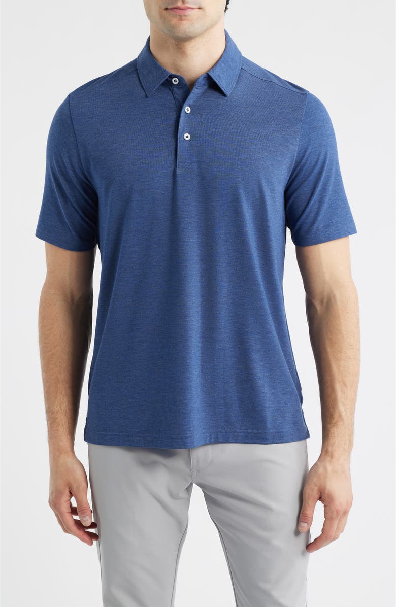 Johnston & Murphy XC<sup>®</sup> Apex Performance Polo, Main, color, Navy Heather