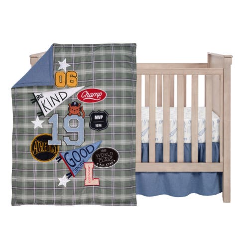 Pep Rally 3-piece Sports Baby Infant Nursery Crib Bedding Set