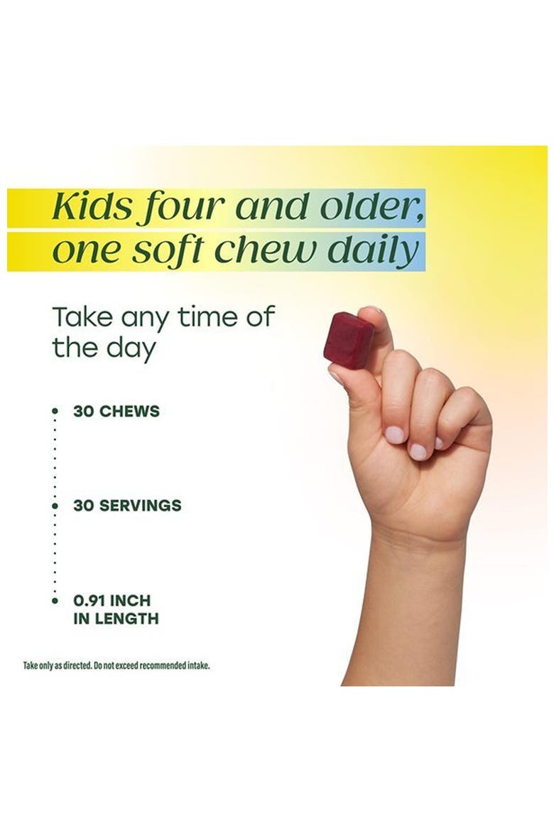 Kids One Daily Multivitamin Soft Chews with Vitamin B, C, D & E for Age 4+, Vegetarian, 30 Grape Soft Chews, Alternate, color, None