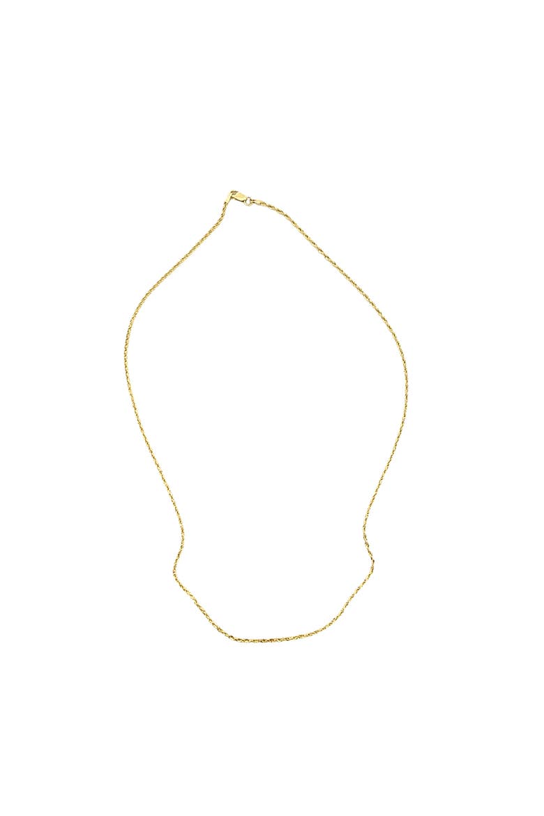 14K Yellow diamond Cut Gold Rope Chain Necklace 1mm, Alternate, color, Yellow