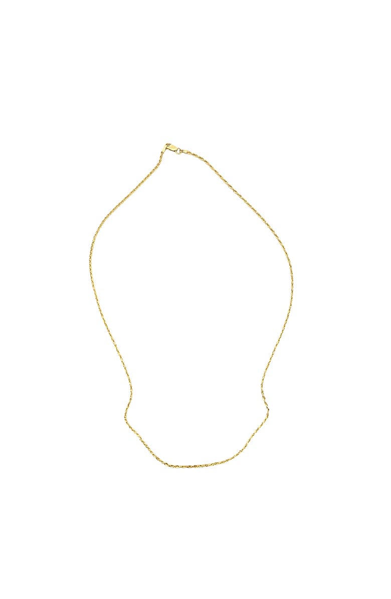 Ancona Jewelry 14K Yellow diamond Cut Gold Rope Chain Necklace 1mm, Alternate, color, Yellow