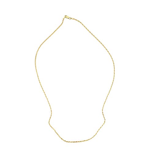 Ancona Jewelry 14k Yellow Diamond Cut Gold Rope Chain Necklace 1mm In Yellow