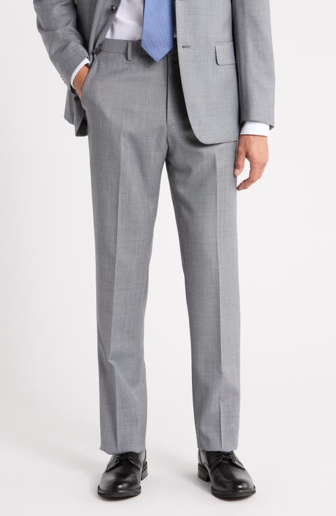 Flat Front Wool Blend Dress Pants