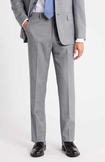 Flat Front Wool Blend Dress Pants