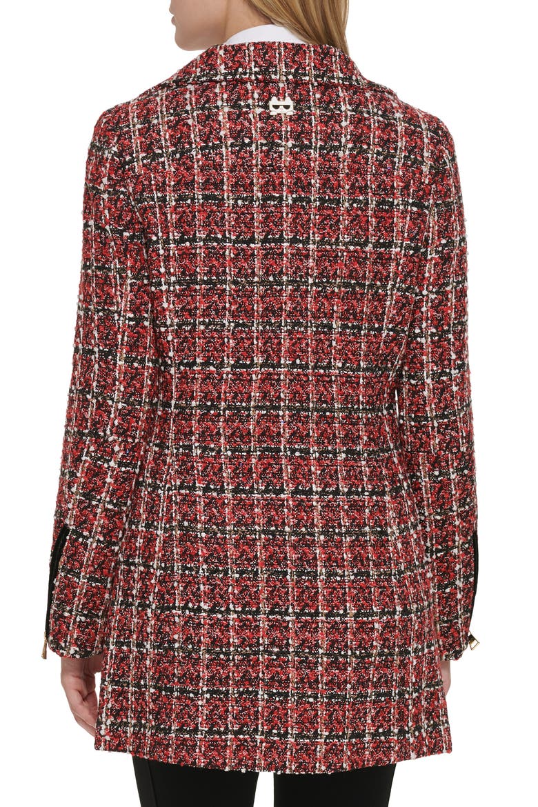 Plaid Sequin Embellished Zip Coat, Alternate, color, RED MULTI
