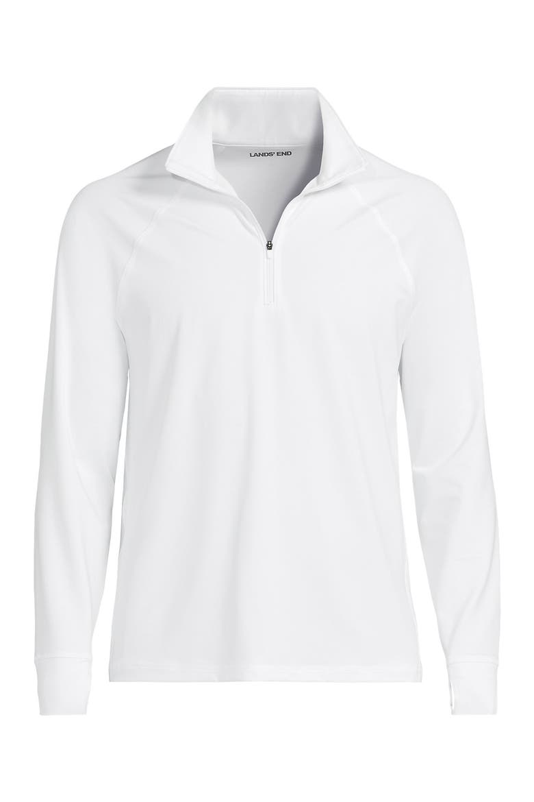 UPF 50 Cooling Quarter Zip Mock Neck Rash Guard Shirt, Alternate, color, White