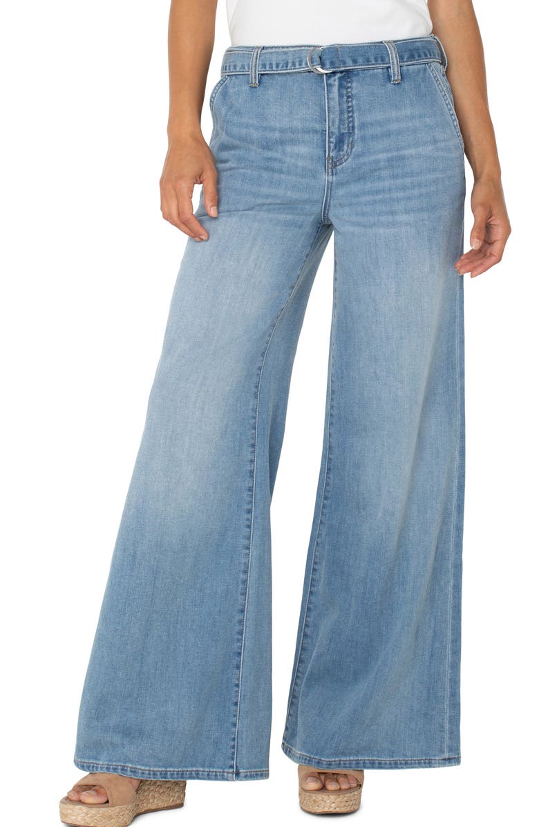 Liverpool Los Angeles Stride D-Ring High Waist Super Wide Leg Jeans, Alternate, color, 