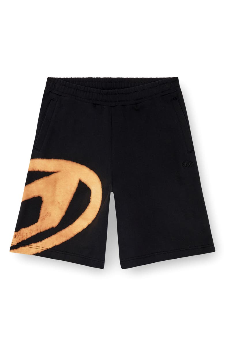 DIESEL<sup>®</sup> P-Crow-Bleach Sweat Shorts, Alternate, color, Deep/ Black