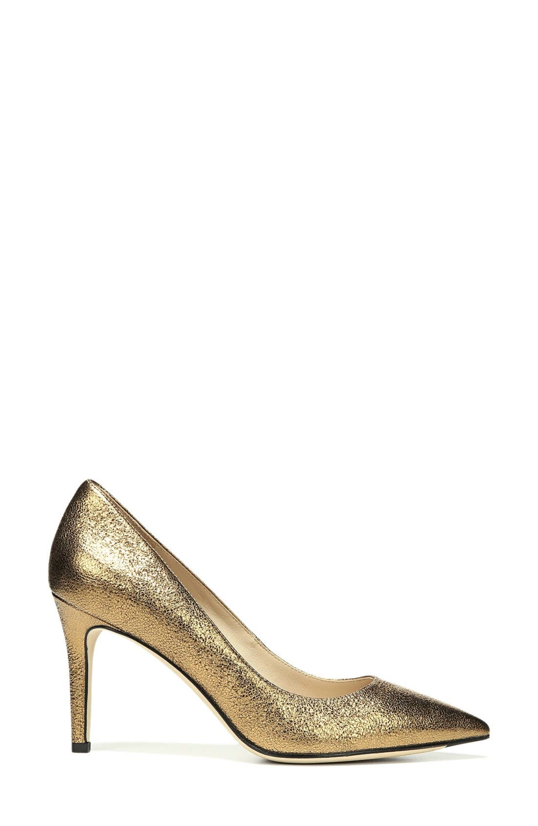 'Carola' Pointy Toe Pump, Alternate, color, GOLD LEATHER
