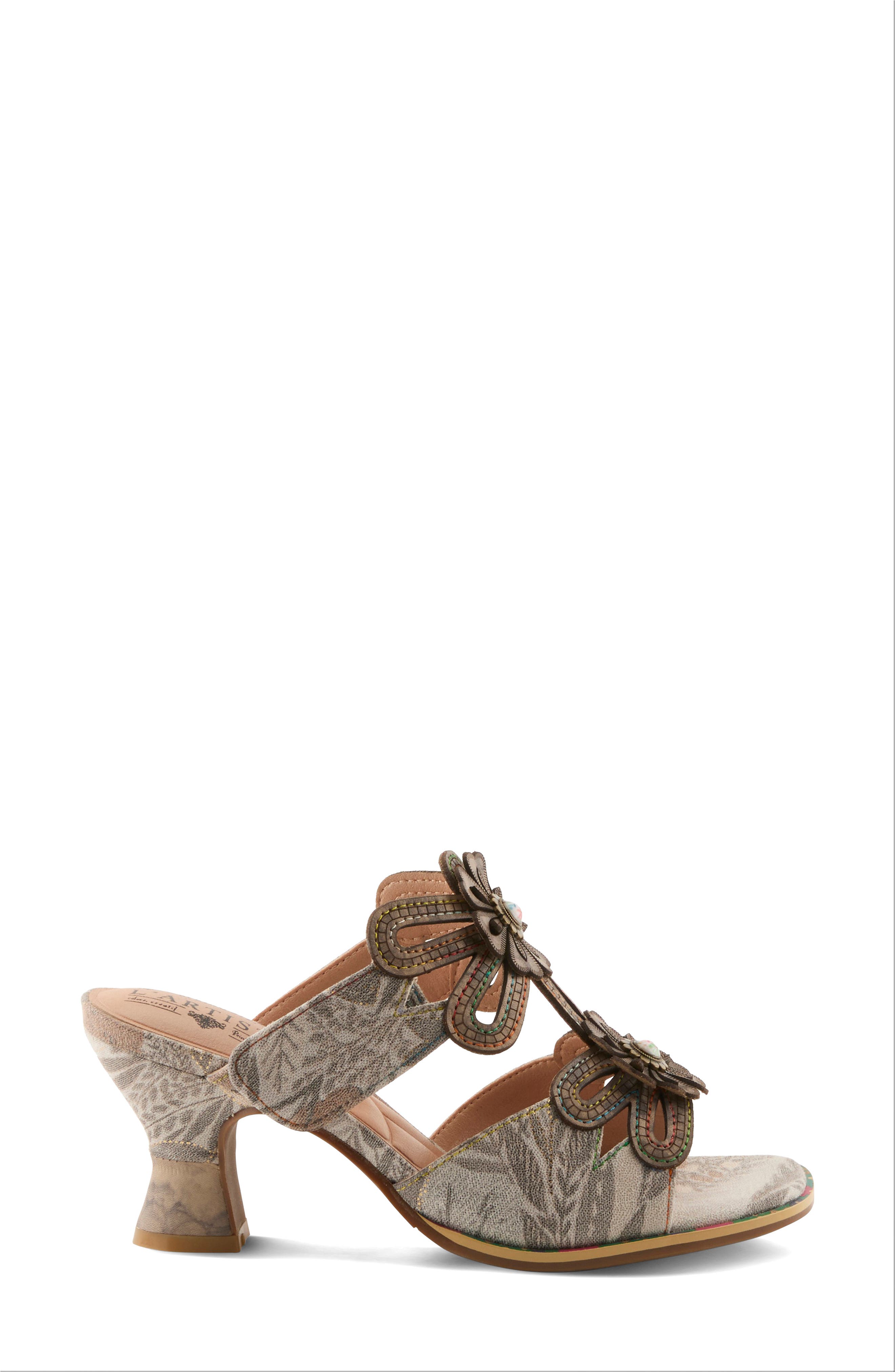 L'Artiste by Spring Step Alania Garden Floral Sandal, Alternate, color, Grey Multi