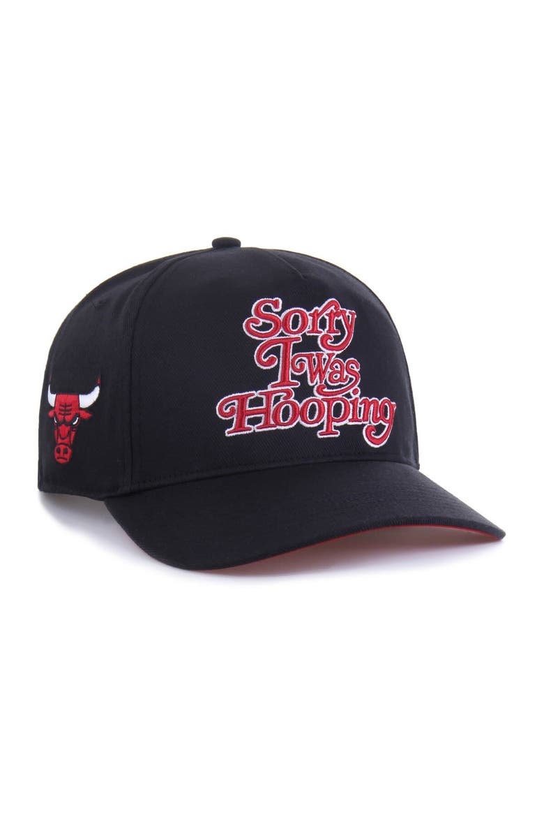 Men's Brand Seen by '47 Black Chicago Bulls Sorry I Was Hooping Hitch Adjustable Hat, Main, color, Black