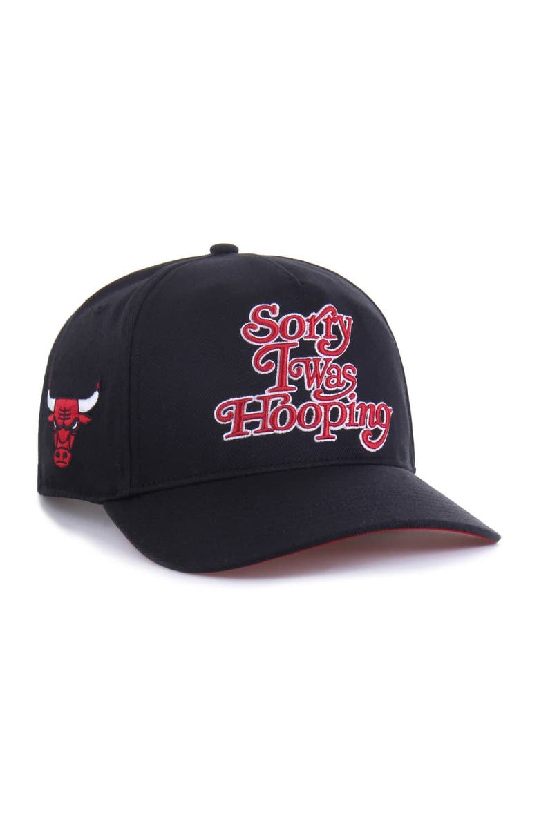 '47 Men's Brand Seen by '47 Black Chicago Bulls Sorry I Was Hooping Hitch Adjustable Hat, Main, color, Black