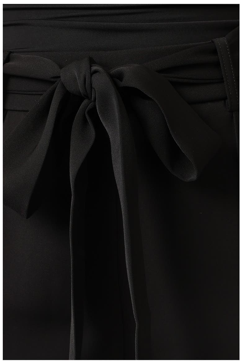 Averie Tie Waist Straight Leg Pants, Alternate, color, BLACK