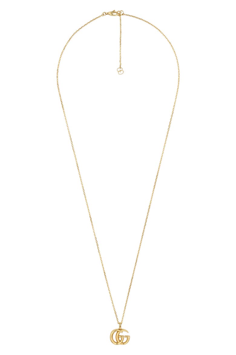 Double-G Pendant Necklace, Main, color, YELLOW GOLD