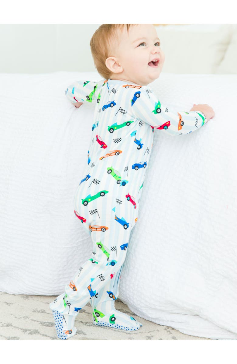 RuggedButts SoftSnooze Baby Boys One Piece Footie Pajamas, Alternate, color, Let's Roll