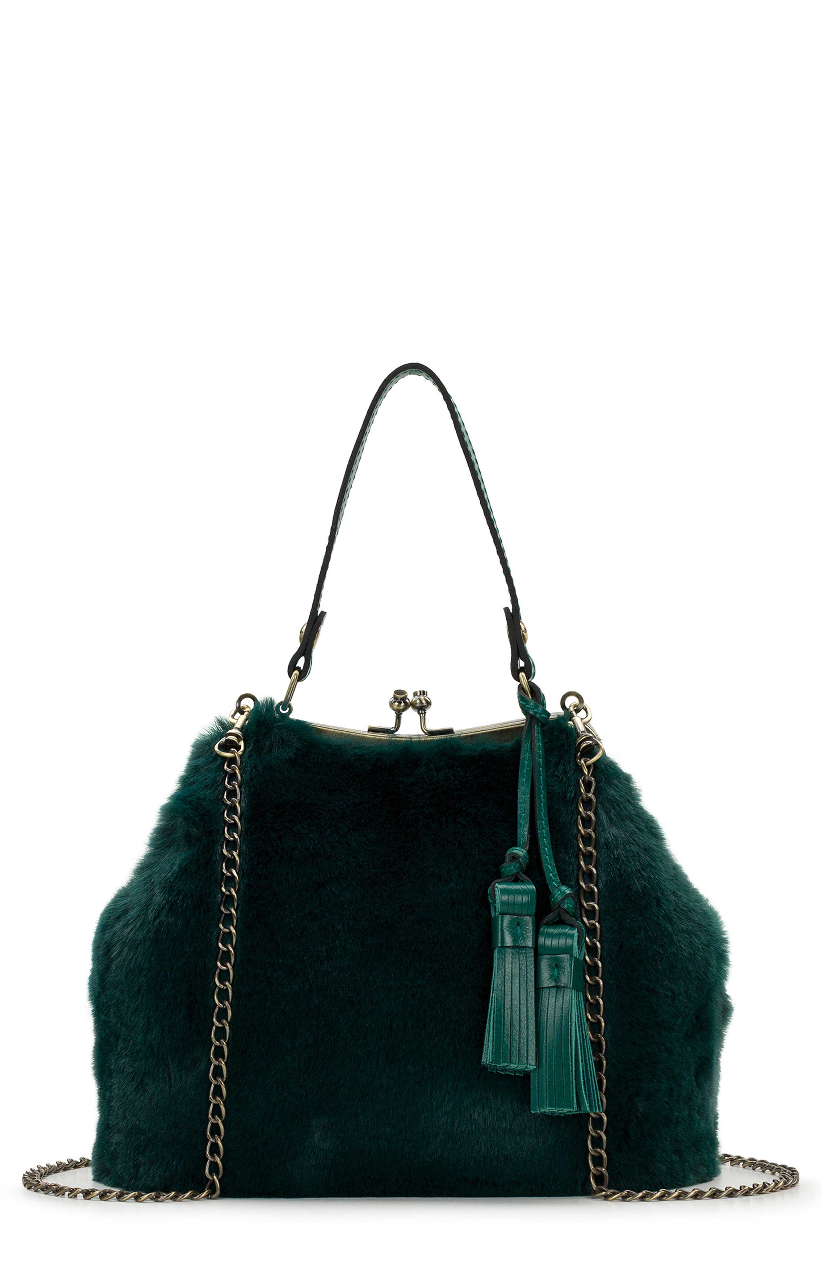 Patricia Nash Laureana Faux Fur Frame Top Shoulder Bag
