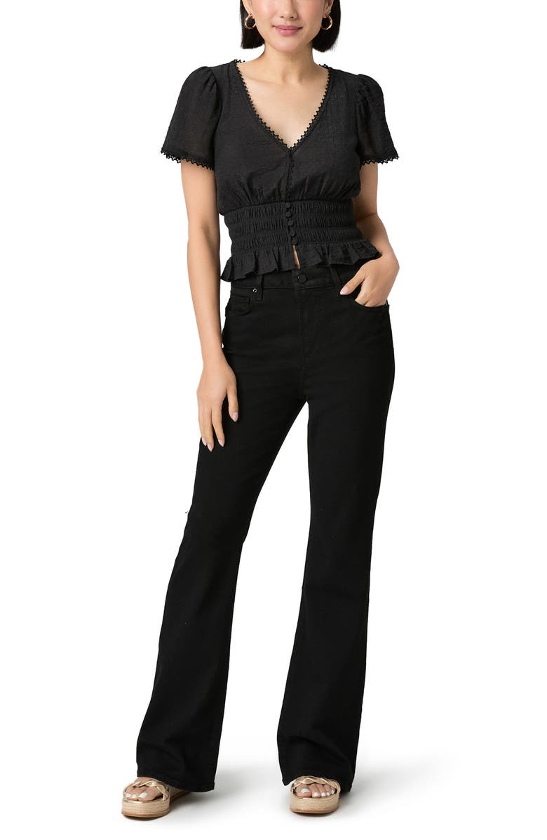 PAIGE Laurel Canyon High Waist Bootcut Jeans, Alternate, color, Black Shadow