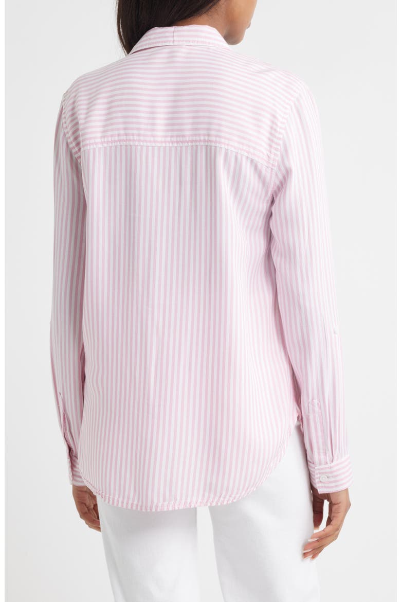 Farrah Stripe Button-Up Shirt, Alternate, color, PINK ROSETTA