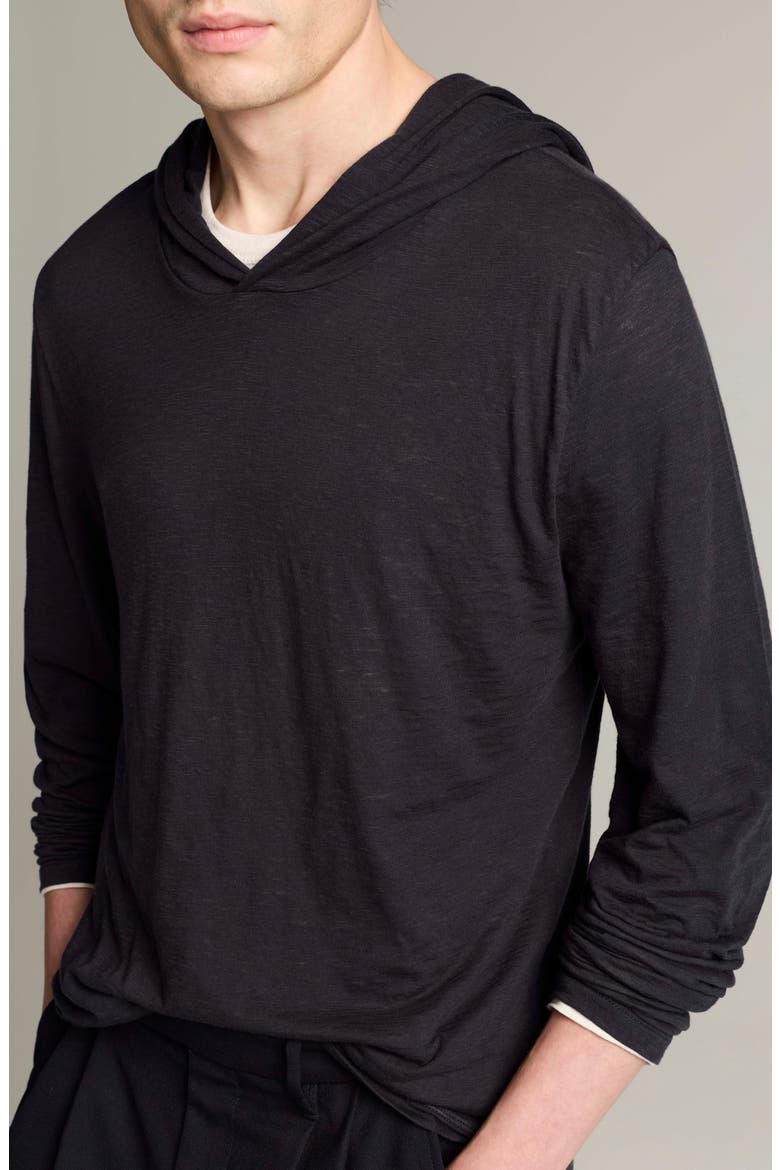 Double Layer Pima Cotton Hoodie, Alternate, color, COASTAL/ SMOCK WHITE