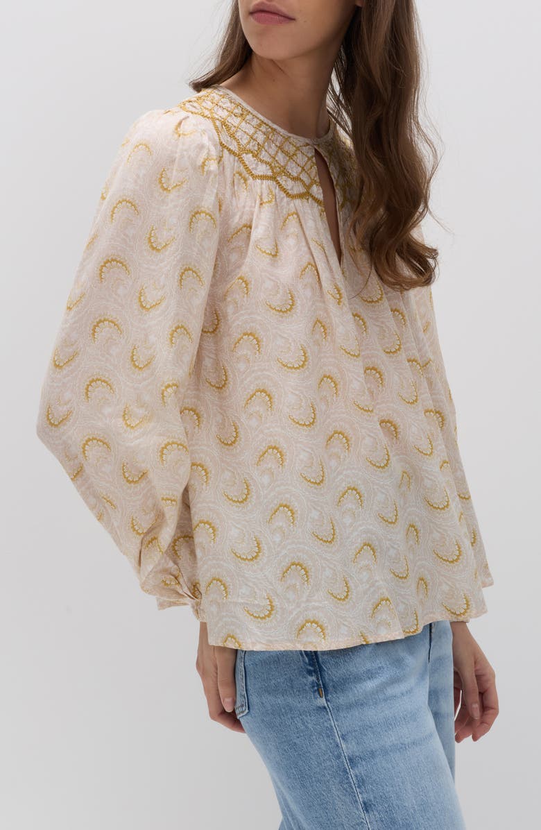 PER UNA BY M&S Embroidered Yoke Blouse, Alternate, color, Yellow/ Multi