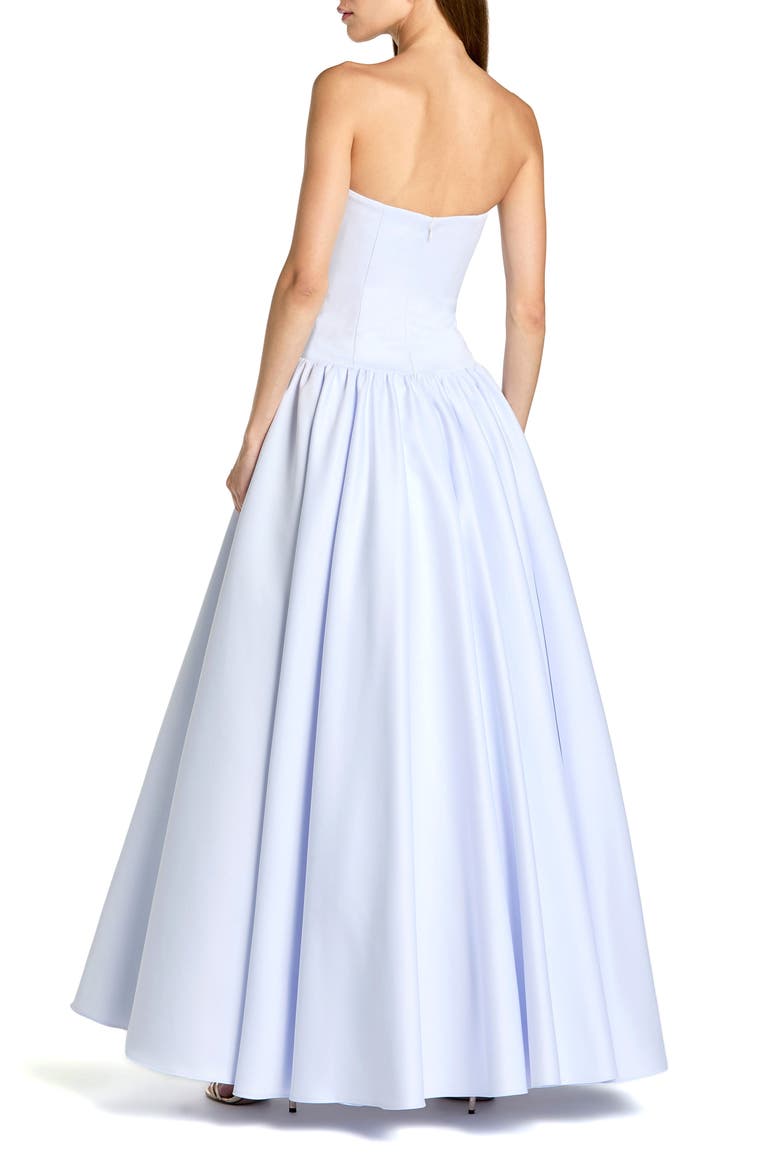 Strapless Satin Dropwaist Gown, Alternate, color, Powder Blue
