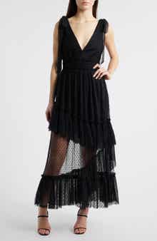 Lulus Sutton Swiss Dot Midi Dress