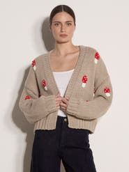 Apricot Mushroom Hand Knit Open Cardigan