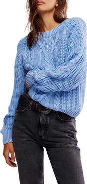 Free People Frankie Cable Cotton Sweater