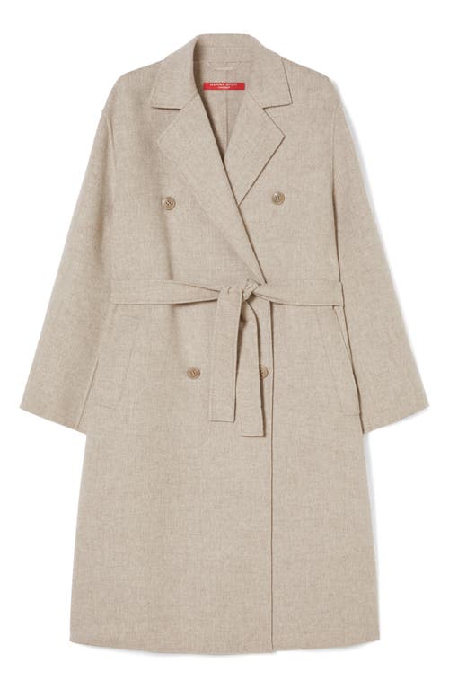 Marina Rinaldi Palio Double Breasted Stretch Virgin Wool Coat In Neutral