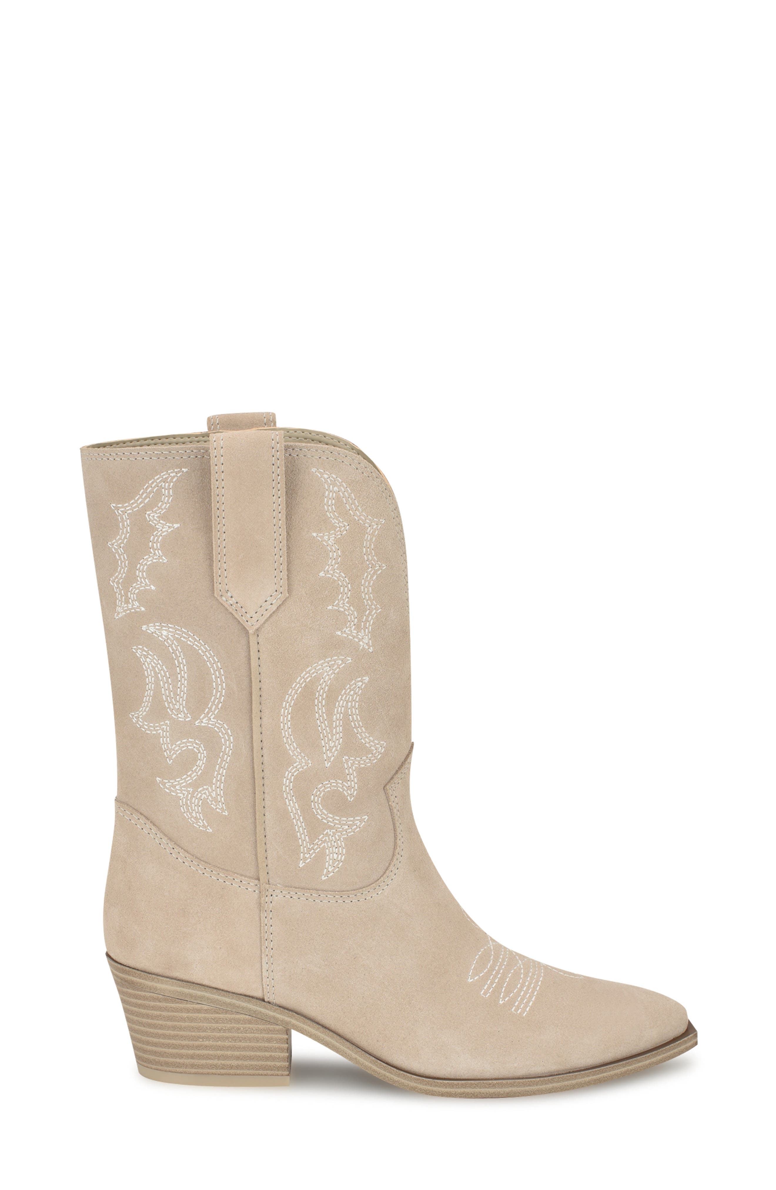 Yodown Pointed Toe Western Boot, Alternate, color, LIGHT GREY